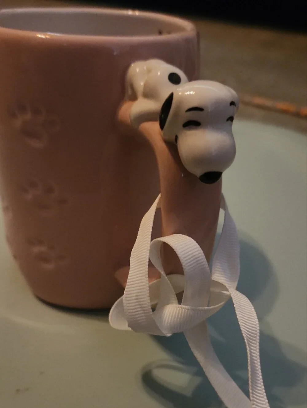 Dog Life Pink Paw-Texture Rae Dunn Mug
